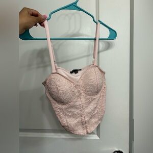 Lace Bustier Cami in Light Pink - Women Intimates